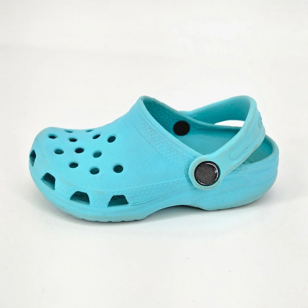 Crocs Toddler Classic Clog Sea Blue Waterproof Wide Toe Box Slip On Shoes 8 9